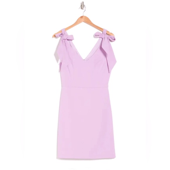 BCBGeneration Liam Tie-Sleeve Adjustable Mini Dress Violet Pink 6 - Picture 3 of 7